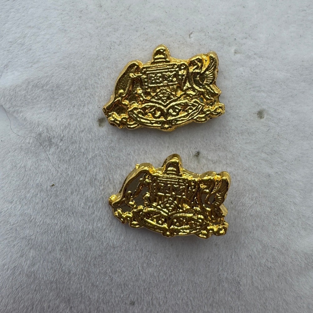 Vintage 60s Stetson Logo Hat Band Pin Coat of Arms Beaver Gryphon Lapel Lot of 2